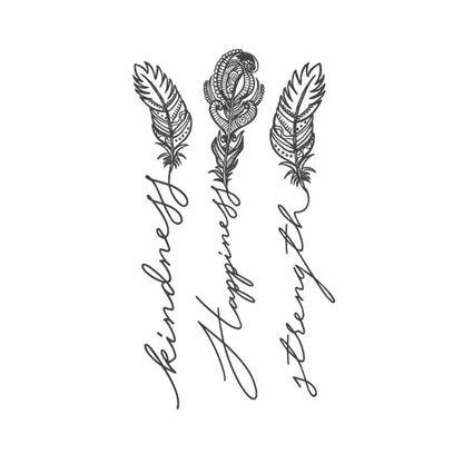 Feathered Words Tattoo