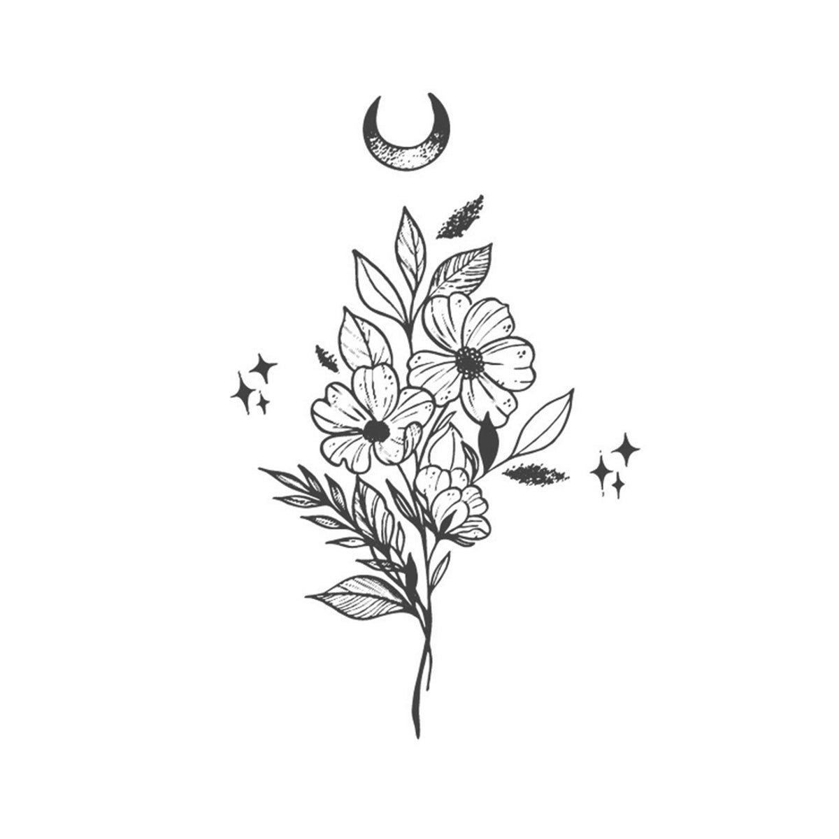 Moonlit Blossom Tattoo