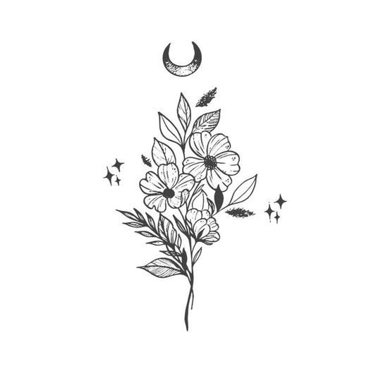 Moonlit Blossom Tattoo